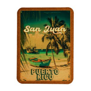 San Juan Puerto Rico palmboom souvenirs jaren 60 Magneet