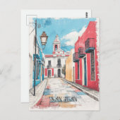 San Juan Puerto Rico Reizen Briefkaart (Voorkant / Achterkant)