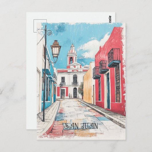San Juan Puerto Rico Reizen Briefkaart (Voorkant / Achterkant)