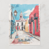 San Juan Puerto Rico Reizen Briefkaart (Voorkant)