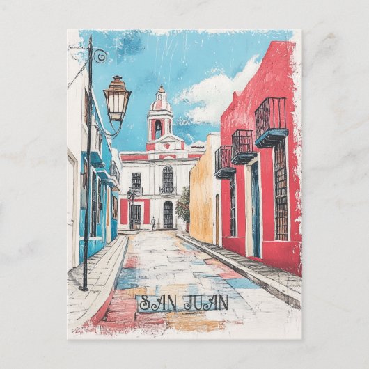 San Juan Puerto Rico Reizen Briefkaart (Voorkant)