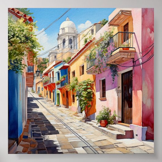 San Juan Puerto Rico reizen kunst aan de muur Poster (Voorkant)