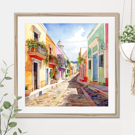 San Juan Puerto Rico reizen kunst aan de muur Poster