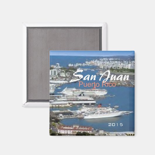 San Juan Puerto Rico Reizen Souvenir Koelkast Magn Magneet (Voorkant / Achterkant)