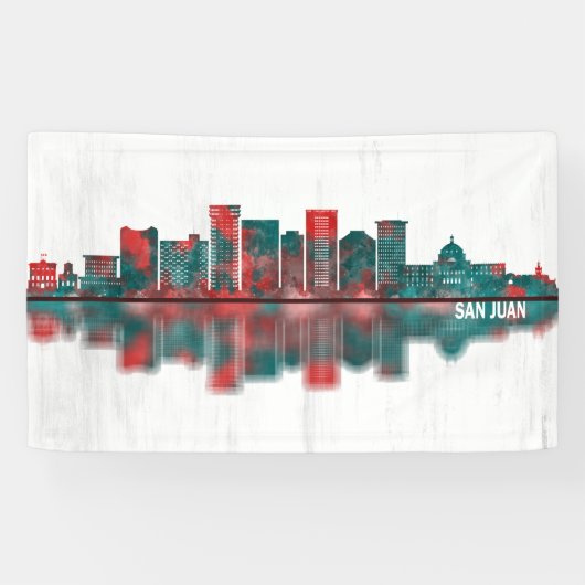 San Juan Puerto Rico Skyline Spandoek (Horizontaal)