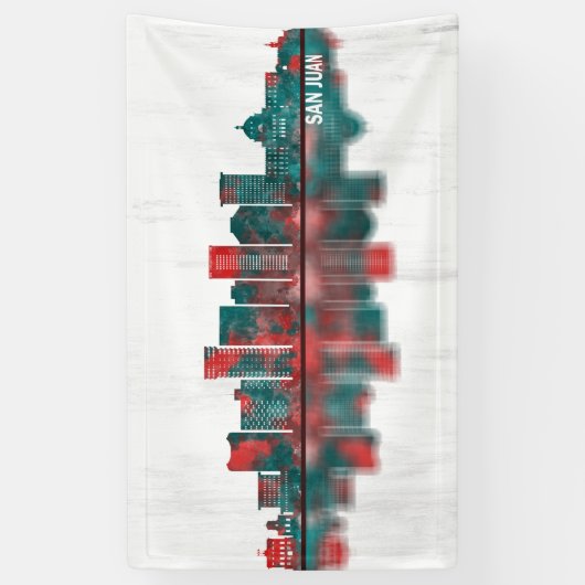 San Juan Puerto Rico Skyline Spandoek (Verticaal)