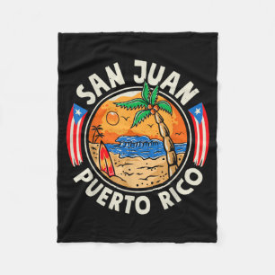 San Juan Puerto Rico Strand Retro Vintage 70s Fleece Deken