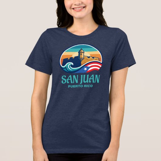 San Juan Puerto Rico Tri-Blend Shirt (Voorkant)