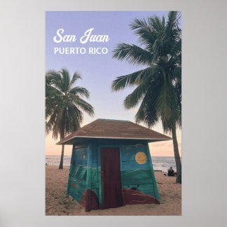 San Juan Puerto Rico Tropisch Strand Zonsondergang Poster