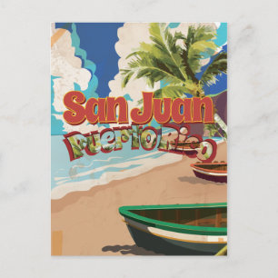 San Juan Puerto Rico Vintage Travel Poster Briefkaart
