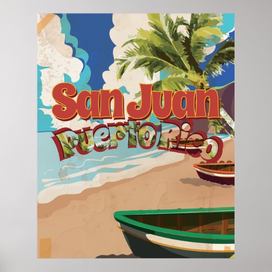 San Juan, Puerto Rico Vintage Travel Poster. Poster (Voorkant)