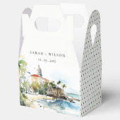 San Juan Puerto Rico Watercolor Landscape Wedding Bedankdoosjes (Geopend)