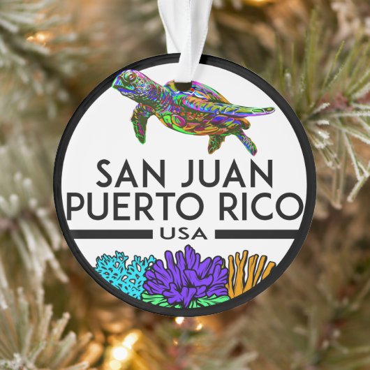 San Juan Puerto Rico Zee Turtle Ornament (Boom)