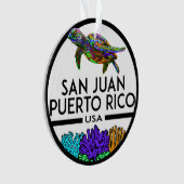 San Juan Puerto Rico Zee Turtle Ornament (voorkant)