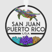San Juan Puerto Rico Zee Turtle Ornament (achterkant)