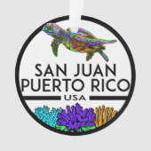 San Juan Puerto Rico Zee Turtle Ornament (voorkant)