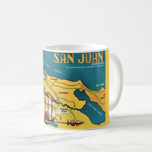 San Juan Retro Kaart Mok (Voorkant rechts)