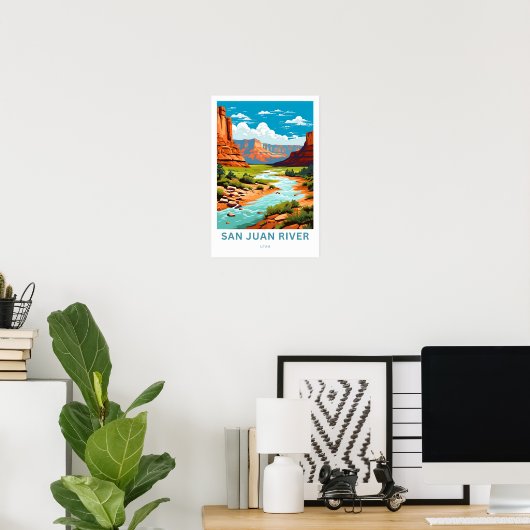 San Juan River Utah Reisprint Poster (Thuiskantoor)