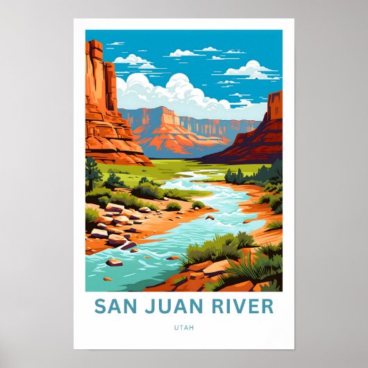 San Juan River Utah Reisprint Poster (Voorkant)
