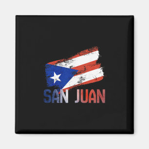 San Juan Stad Puerto Rico Vlag Vintage Roots Boric Magneet