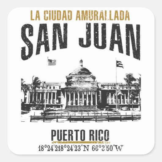 San Juan Vierkante Sticker (Voorkant)