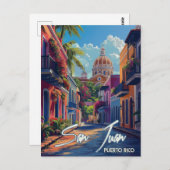 San Juan Vintage Reizen Briefkaart (Voorkant / Achterkant)