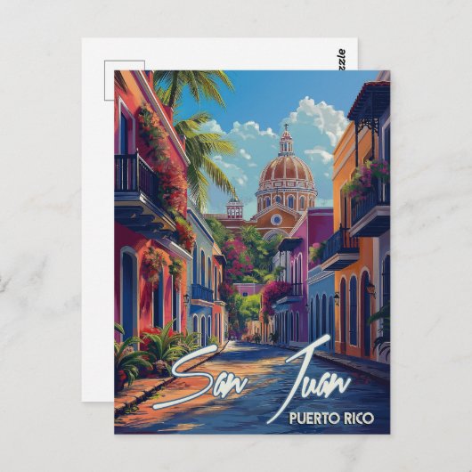 San Juan Vintage Reizen Briefkaart (Voorkant / Achterkant)