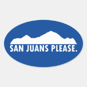 San Juans alstublieft Ovale Sticker (Voorkant)