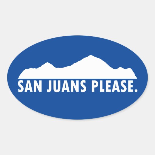 San Juans alstublieft Ovale Sticker (Voorkant)