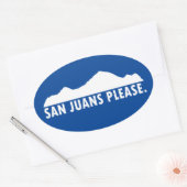 San Juans alstublieft Ovale Sticker (Envelop)
