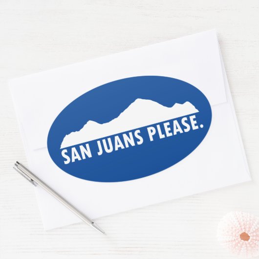 San Juans alstublieft Ovale Sticker (Envelop)