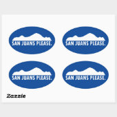 San Juans alstublieft Ovale Sticker (Vel)