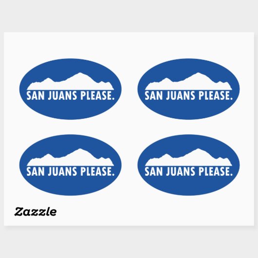 San Juans alstublieft Ovale Sticker (Vel)