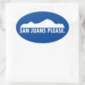 San Juans alstublieft Ovale Sticker (Tas)