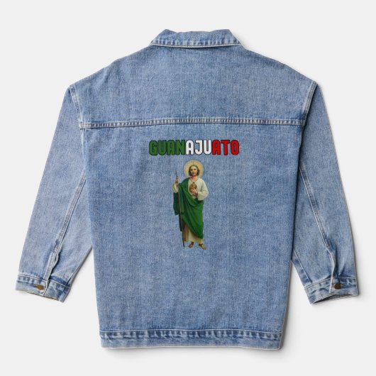 San Judas Guanajuato Mexico St Jude Thaddeus San J Denim Jacket (Achterkant)