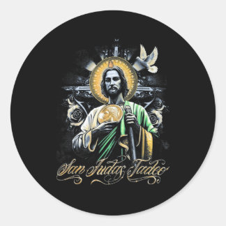 San Judas Tadeo Religieuze Kunst Katholieke Heilig Ronde Sticker