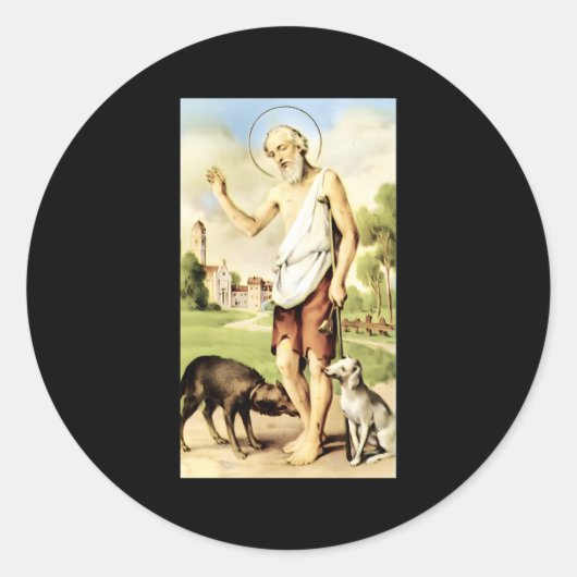 San Lazaro Cuba Babalu Aye Ronde Sticker (Voorkant)