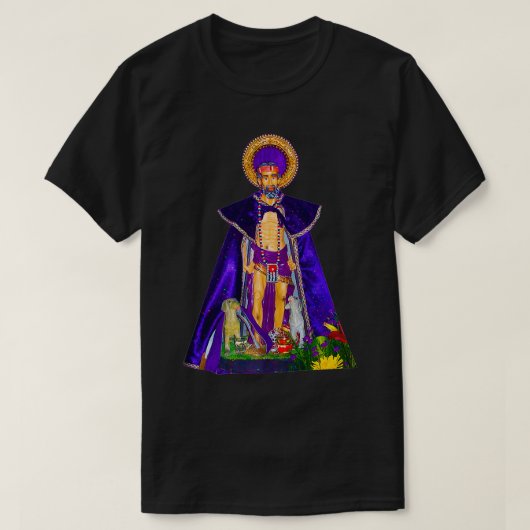 San Lazaro met honden Babalu Aye Santeria Cuba cad T-shirt (Design voorkant)