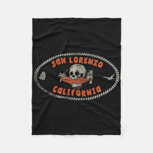 San Lorenzo Californië Ca Retro Surfer Voor en C Fleece Deken
