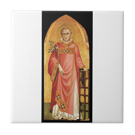 San Lorenzo tegels (goud) Tegeltje (Voorkant)