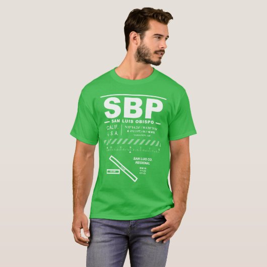 San Luis County Regional Airport SBP T-shirt (Voorkant volledig)