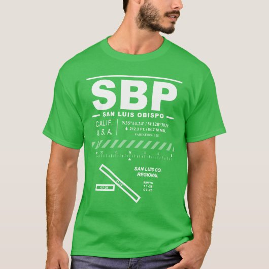 San Luis County Regional Airport SBP T-shirt (Voorkant)