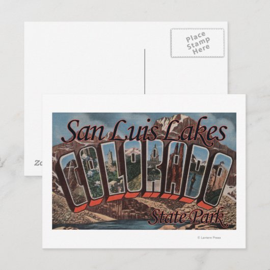 San Luis Lakes, Colorado - grote lettertjes Briefkaart (Voorkant / Achterkant)
