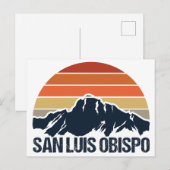 San Luis Obispo Bergzonsondergang Briefkaart (Voorkant / Achterkant)