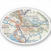 San Luis Obispo CA  routekaart Sticker (Voorkant)