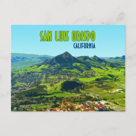 San Luis Obispo California  Briefkaart (Voorkant)