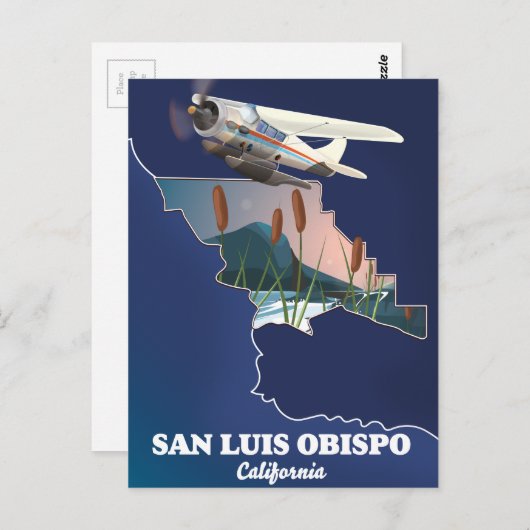 San luis obispo California map Briefkaart (Voorkant / Achterkant)