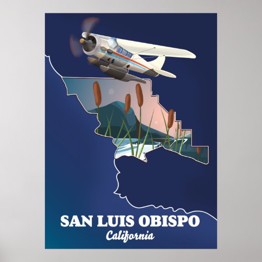 San luis obispo California map Poster (Voorkant)