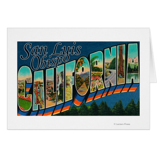 San Luis Obispo, Californië - Grote Letter Scene (Voorkant Horizontaal)