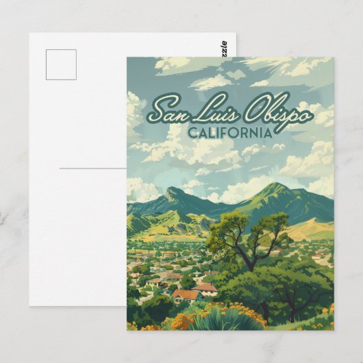 San Luis Obispo SLO California Central Coast Retro Briefkaart (Voorkant / Achterkant)